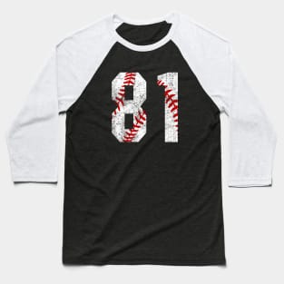 Vintage #81 Baseball Laces Baseball Mom Jersey Love Baseball Baseball T-Shirt